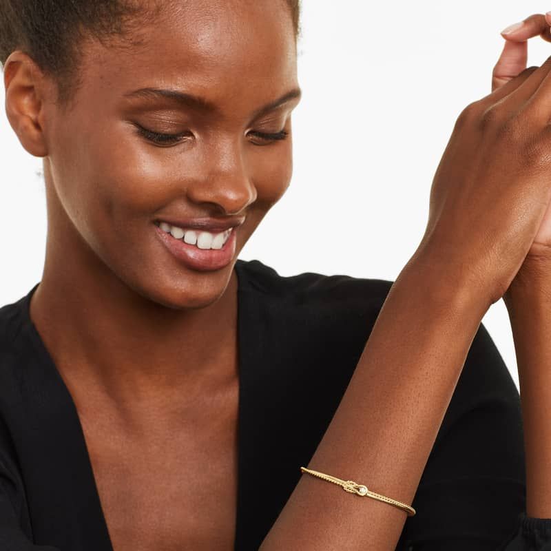14K Yellow Gold Yellow Infinity Rope Cuff Bangle