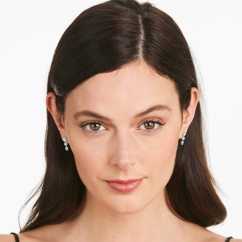 14K White Gold Driblet Lab-Created Diamond Drop Earrings