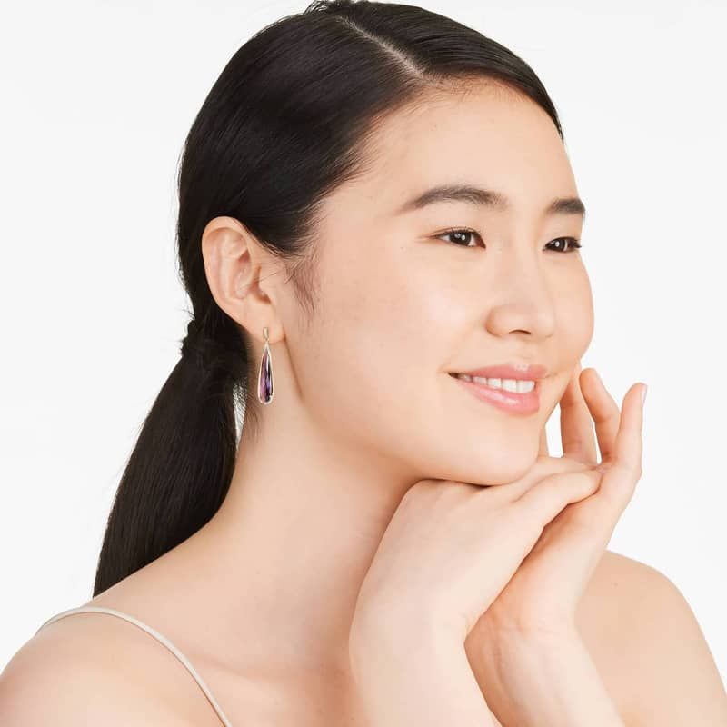 14K Yellow Gold Amethyst Elongated Pear Earrings