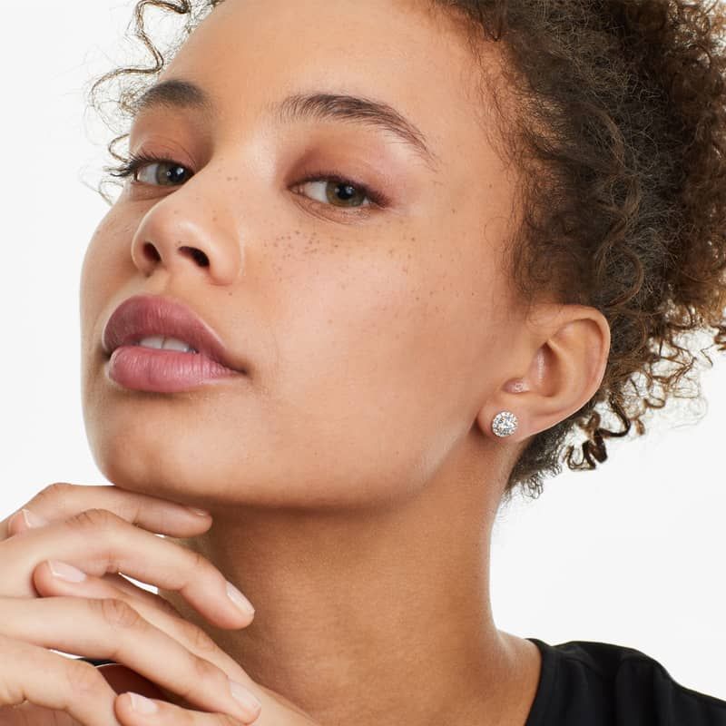14K Yellow Gold Halo Lab-Grown Diamond Stud Earrings (1.25 CTW - F-G / VS1-VS2)