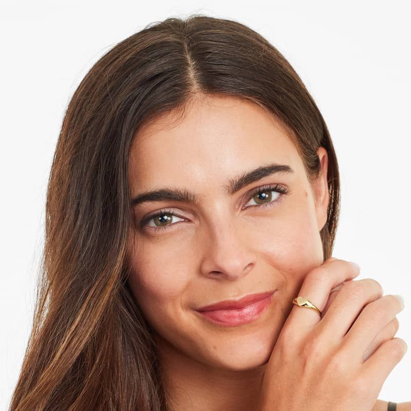 14K Yellow Gold Heart Signet Ring
