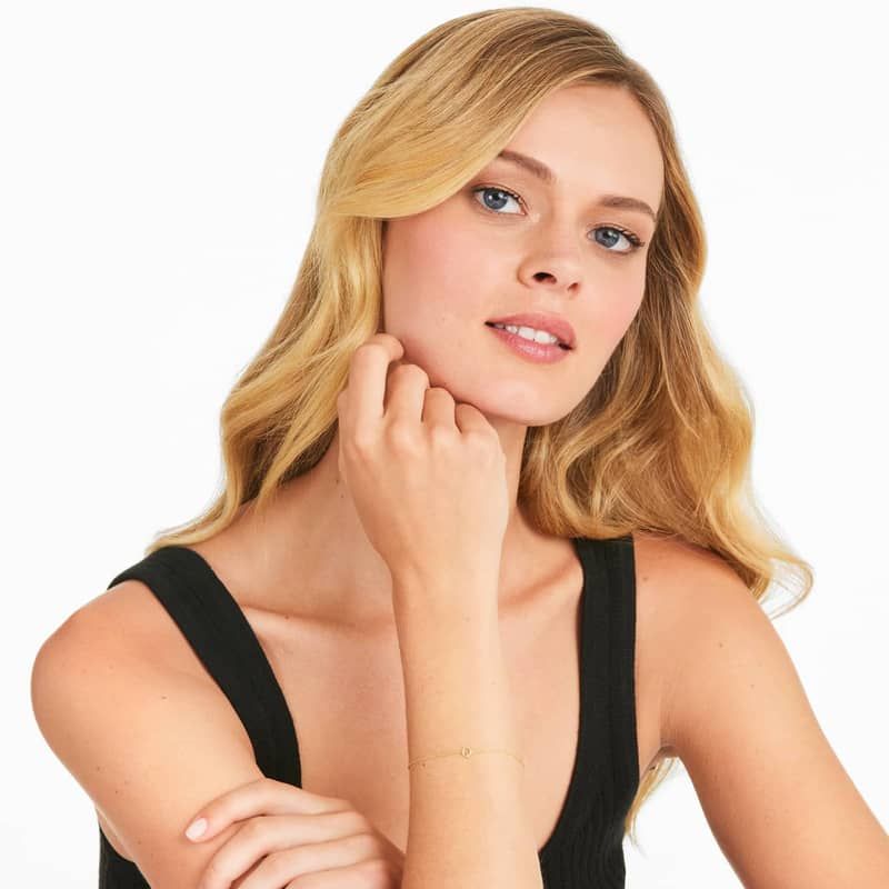 14K Yellow Gold Mini Initial Q Bracelet