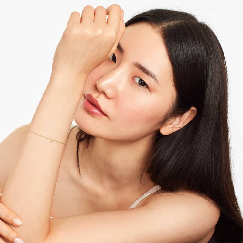 14K Yellow Gold Mini Initial S Bracelet