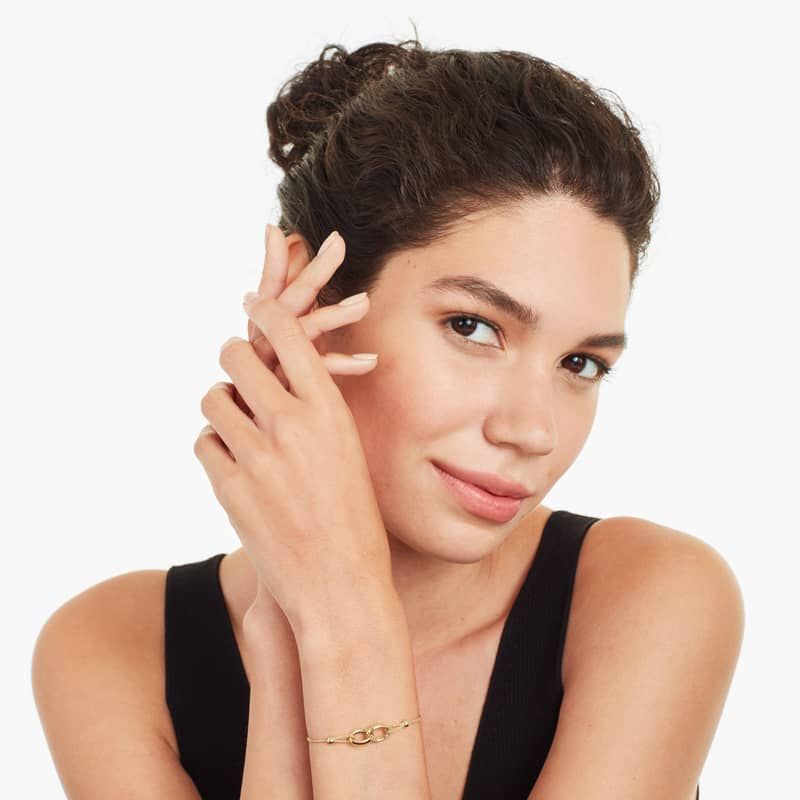 14K Yellow Gold Interlocked Rings Bolo Bracelet