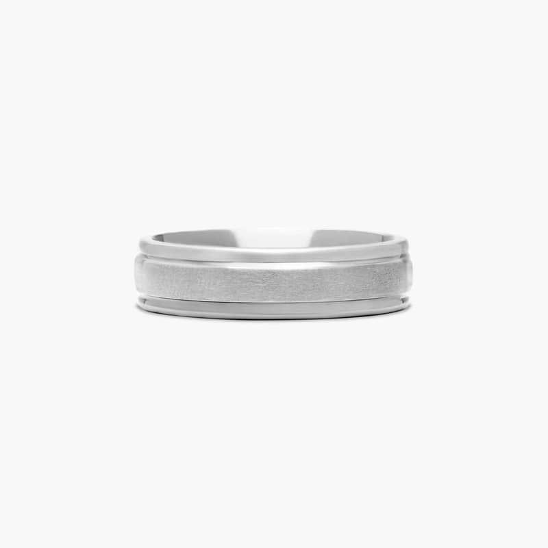 Titanium 6mm Comfort Fit Satin Finished Round Edge Design Ring