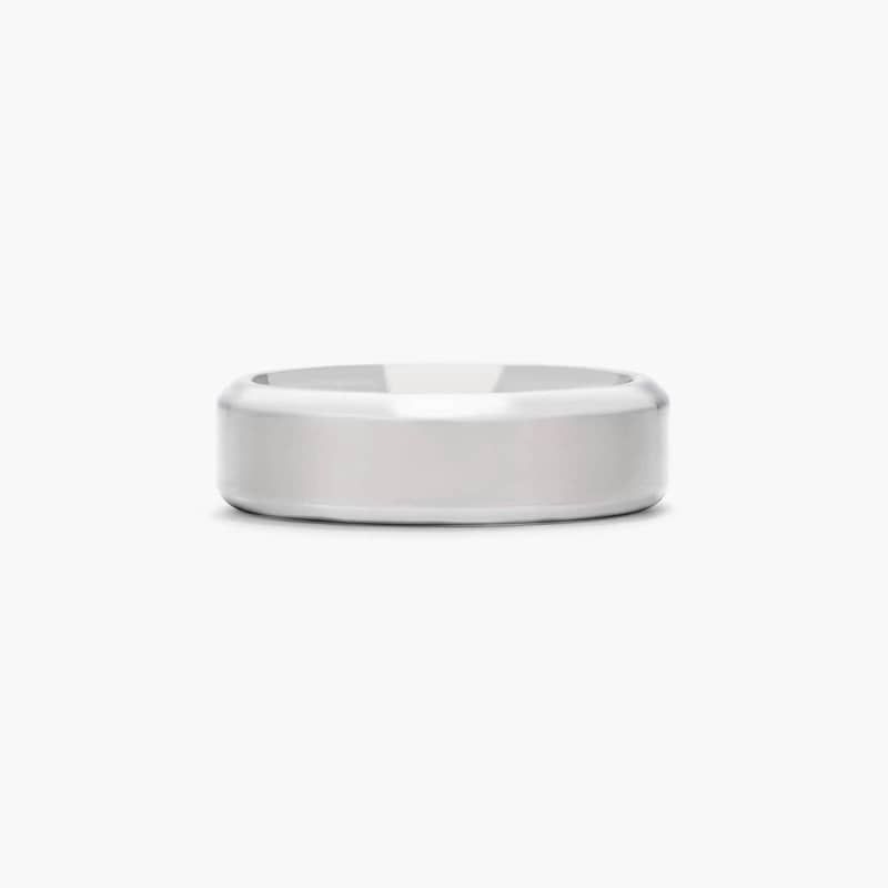 Titanium 7mm Comfort Fit Satin Finished Beveled Edge Design Ring