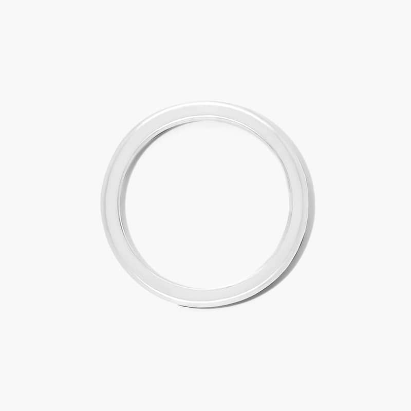 14K White Gold Slightly Rounded Wedding Ring