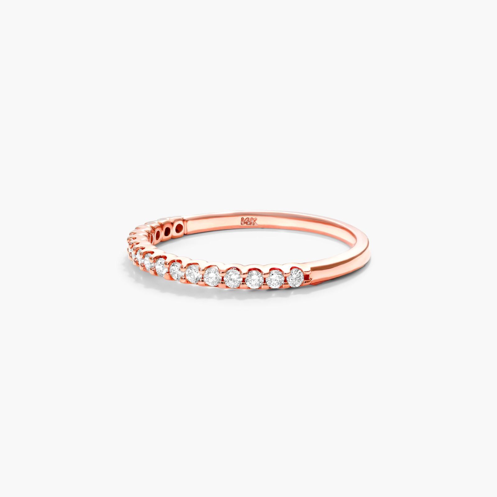 14K Rose Gold Shared Prong Contour Diamond Ring (0.25 CTW) Image-1