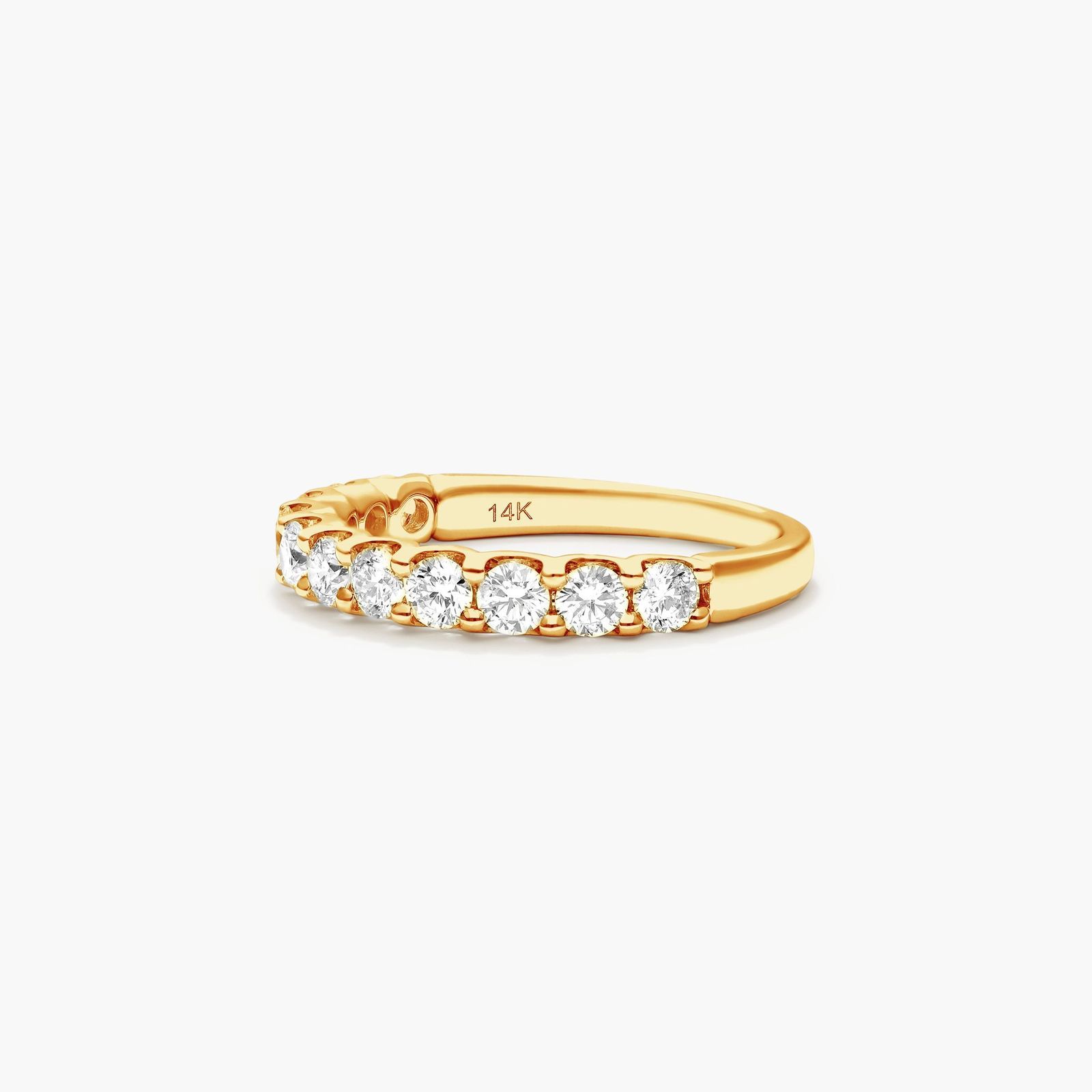14K Yellow Gold Shared Prong Contour Diamond Ring (1.00 CTW) Image-1