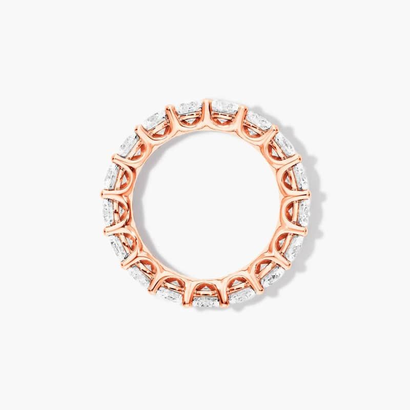 14K Rose Gold low dome Basket Diamond Eternity Ring (2 CTW H-I / SI1-SI2)
