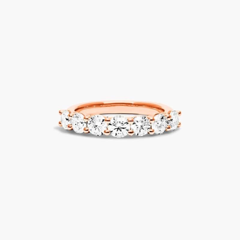 Seven lab created brilliant cut diamonds are exquisitely displayed in a common prong setting that features low profile, lab created diamonds round ed baskets for maximum comfort and elegance.