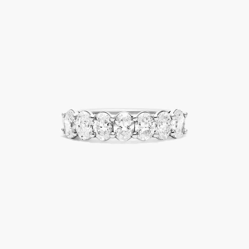 Platinum Seven Stone Oval Shape Lab Created Diamond Ring (1.00 CTW - F-G / VS2-SI1)