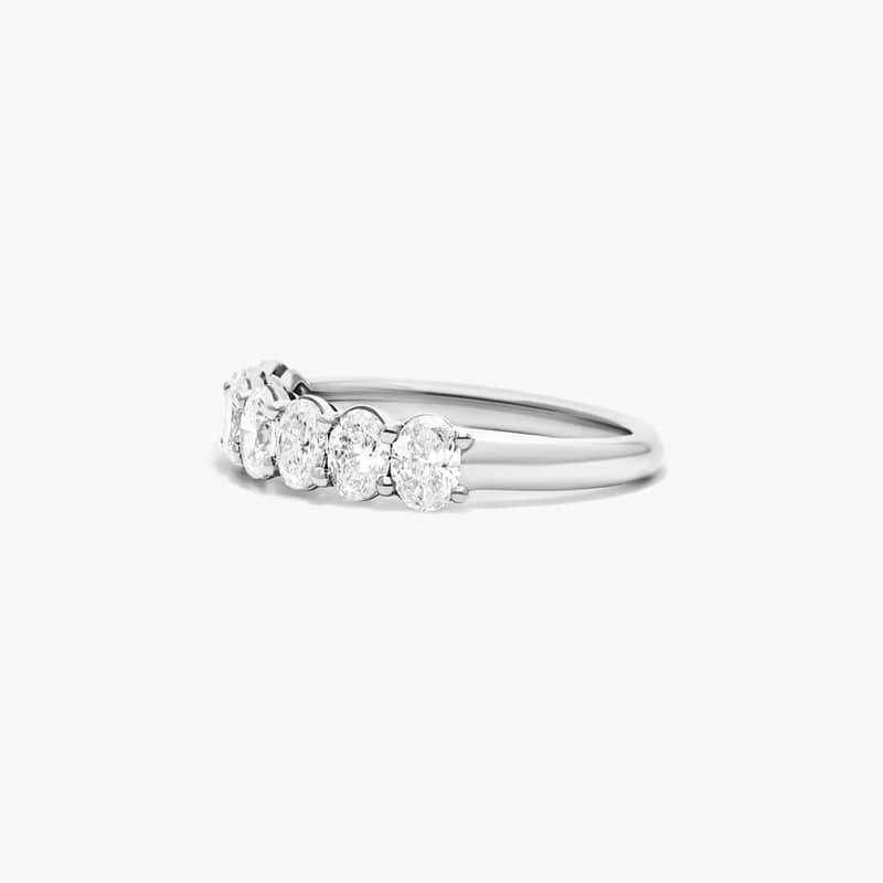 Platinum Seven Stone Oval Shape Lab Created Diamond Ring (1.00 CTW - F-G / VS2-SI1)