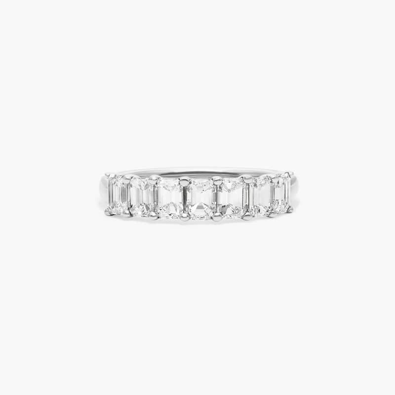 14K White Gold Seven Stone Emerald Cut Diamond Ring (1.00 CTW - H-I / SI1-SI2)