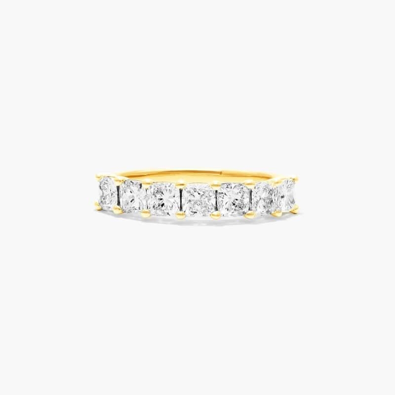 14K Yellow Gold Seven Stone Cushion Shape Diamond Ring (1.00 CTW - H-I / SI1-SI2)