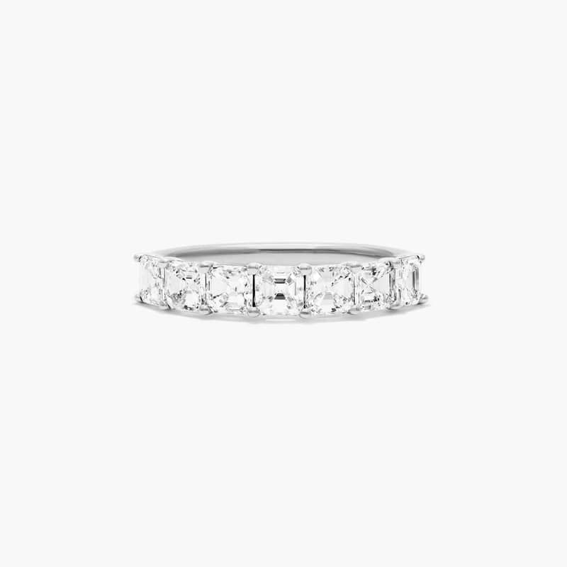 Platinum Seven Stone Asscher Cut Diamond Ring (1.00 CTW - H-I / SI1-SI2)