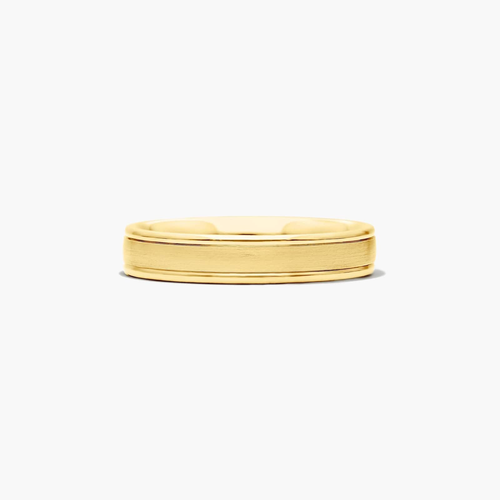 14K Yellow Gold 4.5mm High Polished Round Edge Band-16352y14
