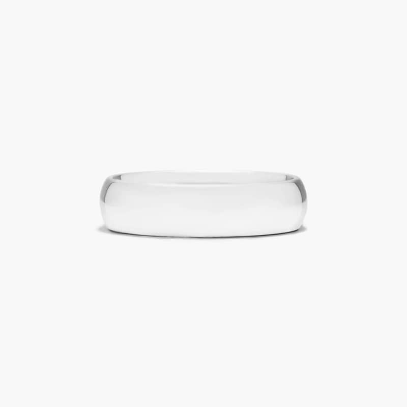 14K White Gold 6mm High Dome Comfort Fit Wedding Ring