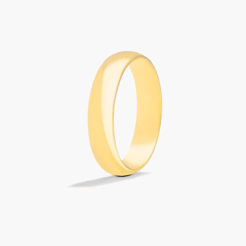 14K Yellow Gold 5mm Low Dome Wedding Ring