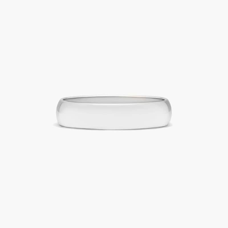 14K White Gold 5mm Low Dome Wedding Ring