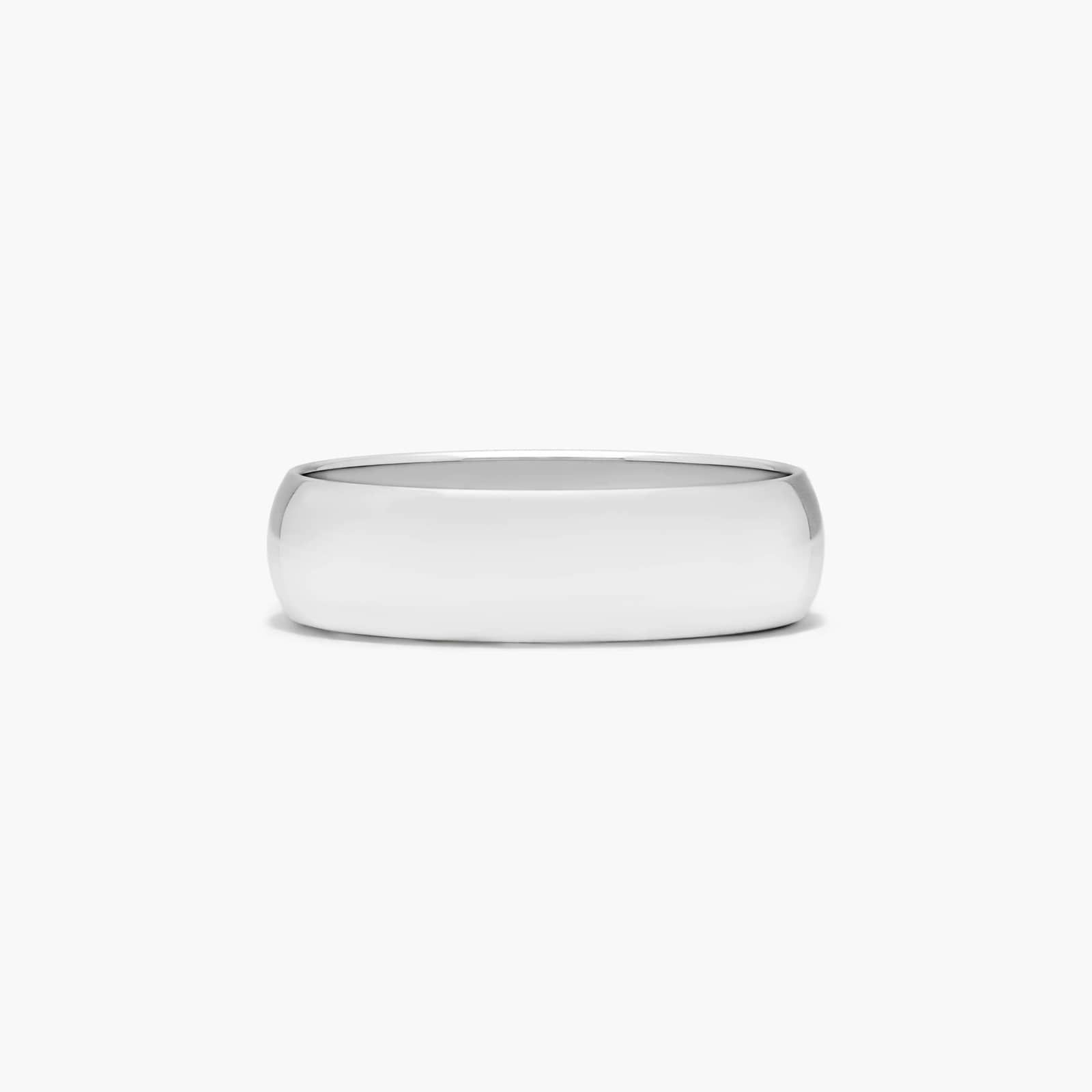 14K White Gold 6mm Low Dome Wedding Ring-19124w14 14K White Gold 6mm Low Dome Wedding Ring-19124w14