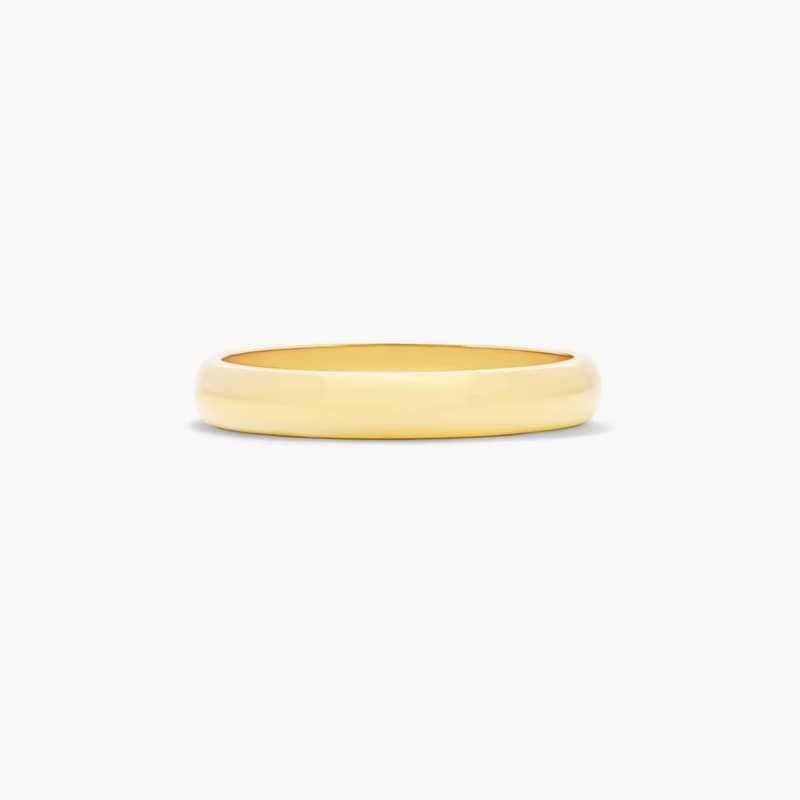 14K Yellow Gold 3mm Traditional Slightly Curved Wedding Ring