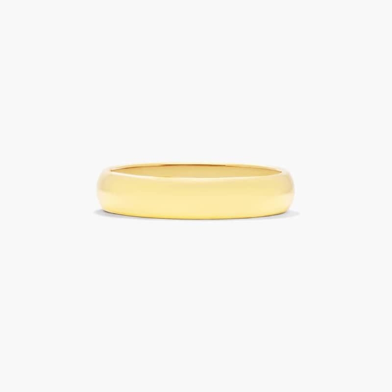 14K Yellow Gold 4mm Traditional Slightly Curved Wedding Ring