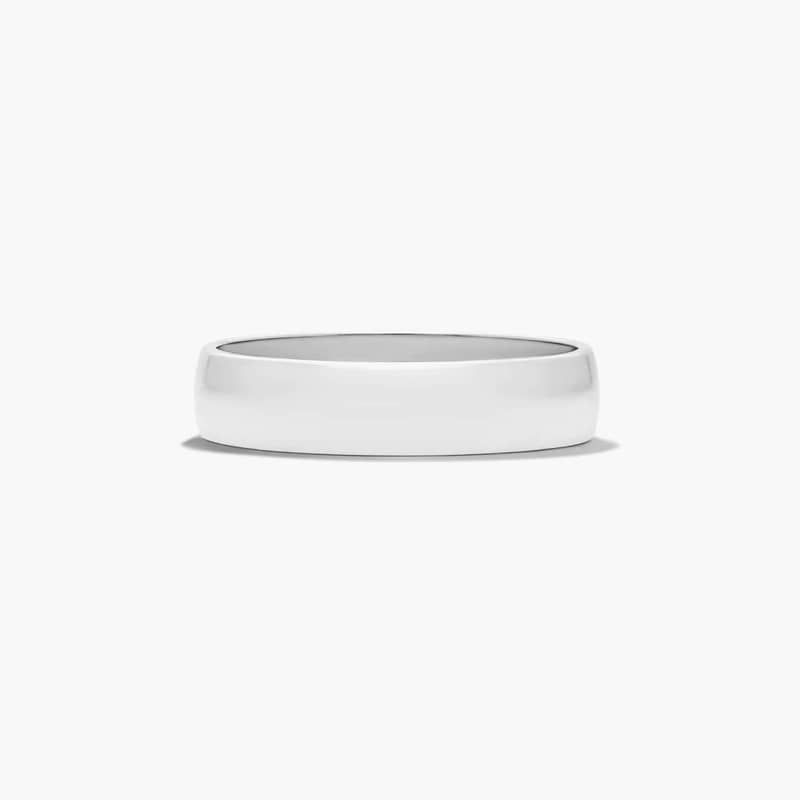Platinum 5mm Traditional Slightly Curved Wedding Ring