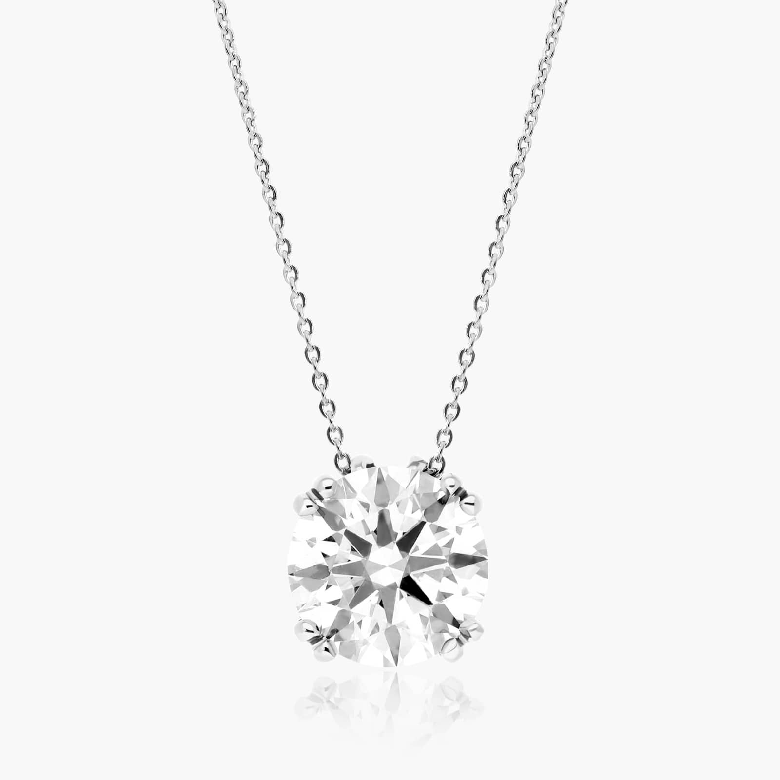 14K White Gold Double Prong Diamond Pendant (0.25 CTW - H-I / SI1-SI2 ...