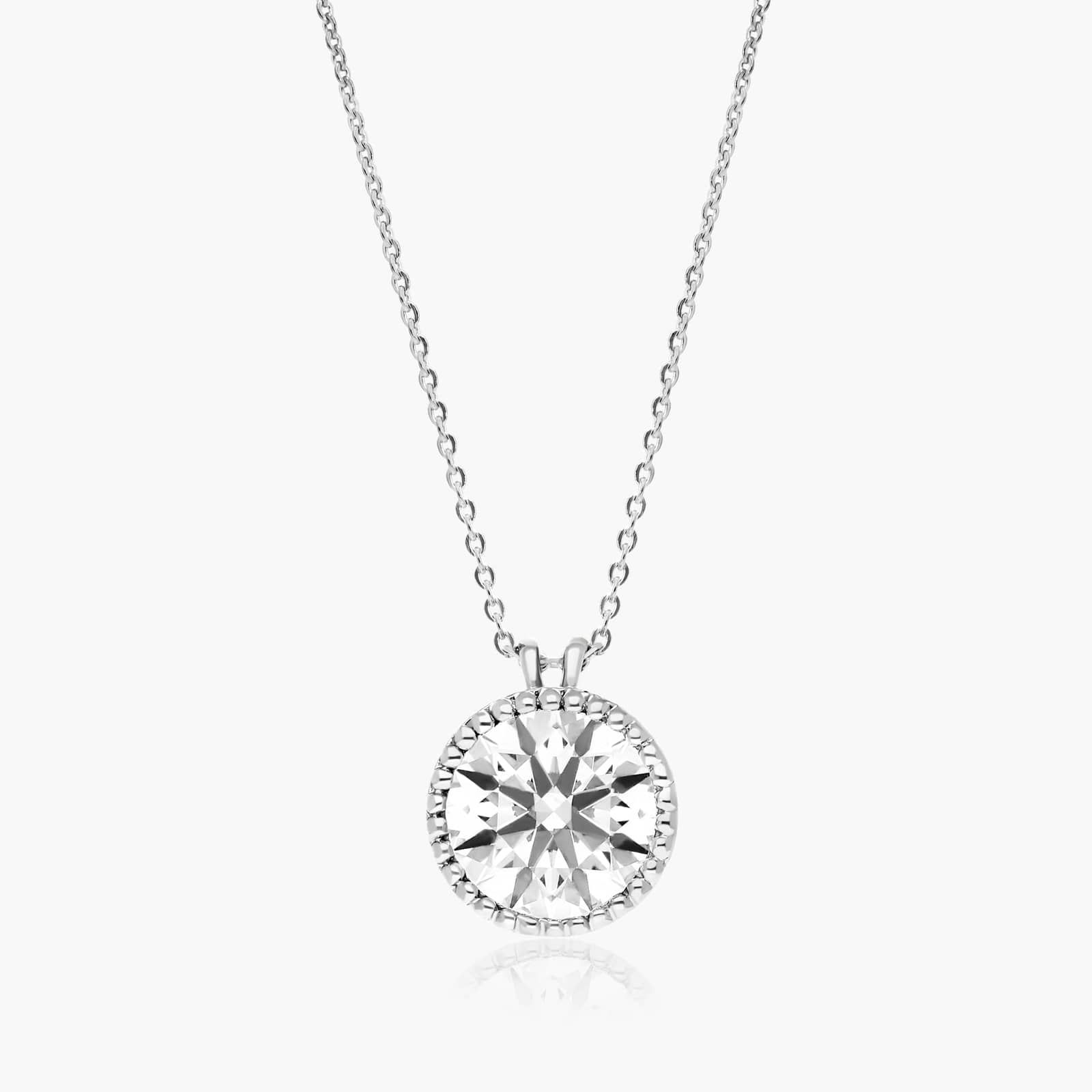 Platinum Milgrain Bezel Diamond Pendant (0.50 CTW - H-I / SI1-SI2) Image-0