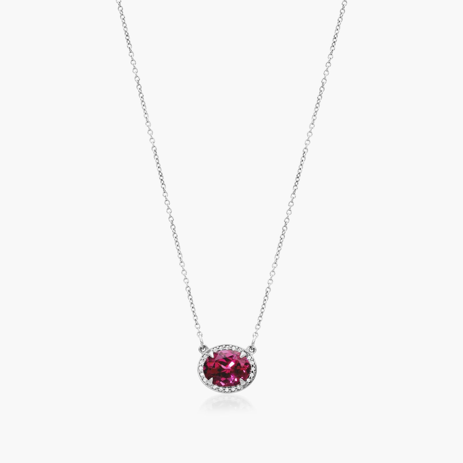 rhodolite garnet and diamond 14kt yellow gold pendant