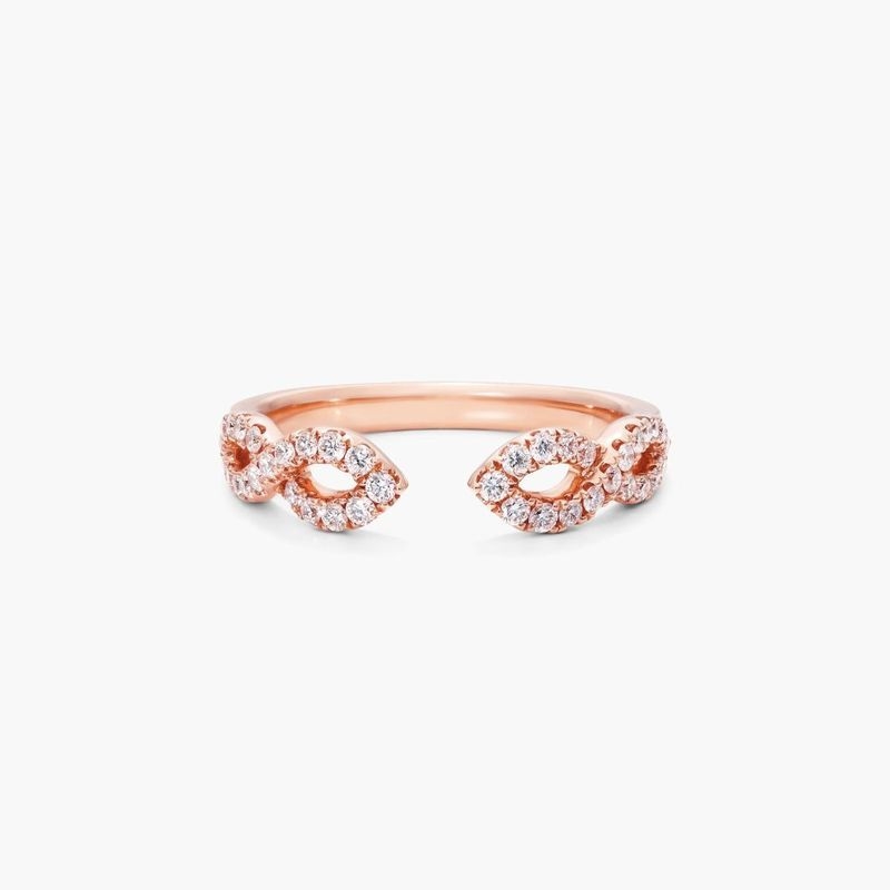 14K Rose Gold Open Infinity Diamond Ring