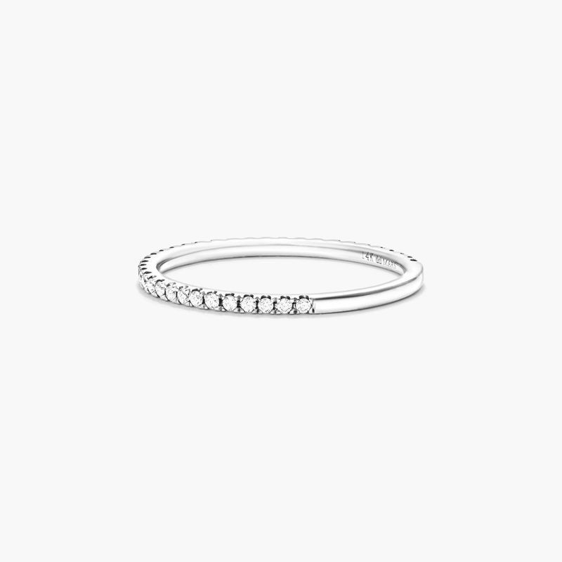 14K White Gold Single Row Ever After Diamond Ring