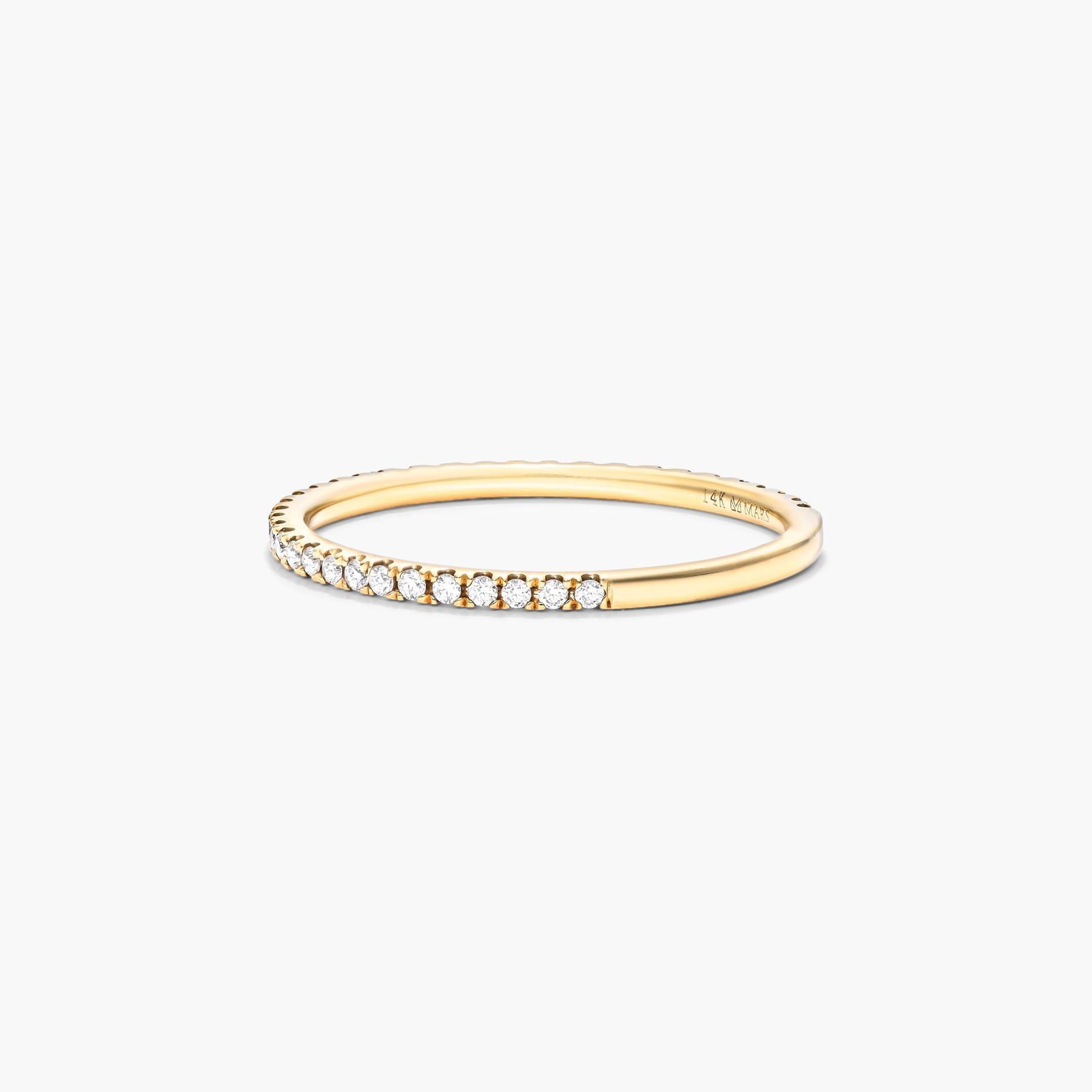 14K Yellow Gold Single Row Ever After Diamond Ring