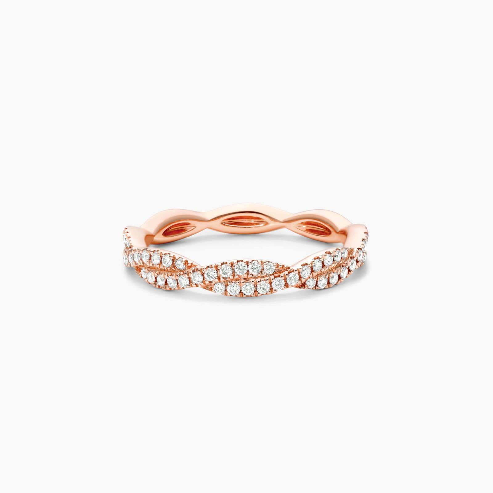 14K Rose Gold Petite Infinity Diamond Ring Image-0