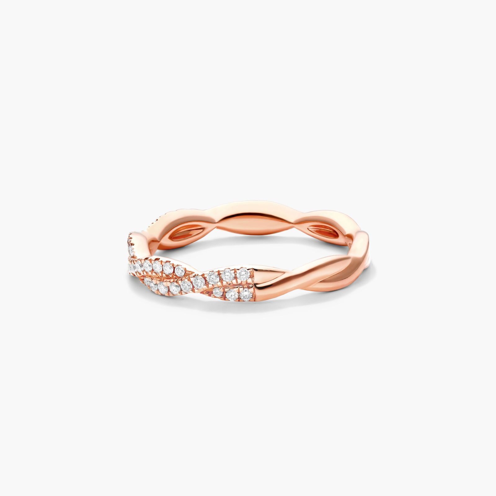 14K Rose Gold Petite Infinity Diamond Ring Image-1