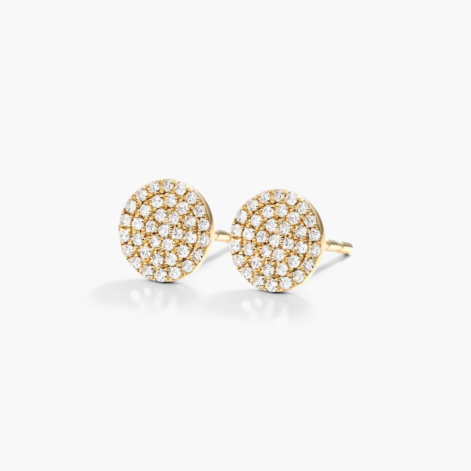 14K Yellow Gold Diamond Disc Earrings-81203y14