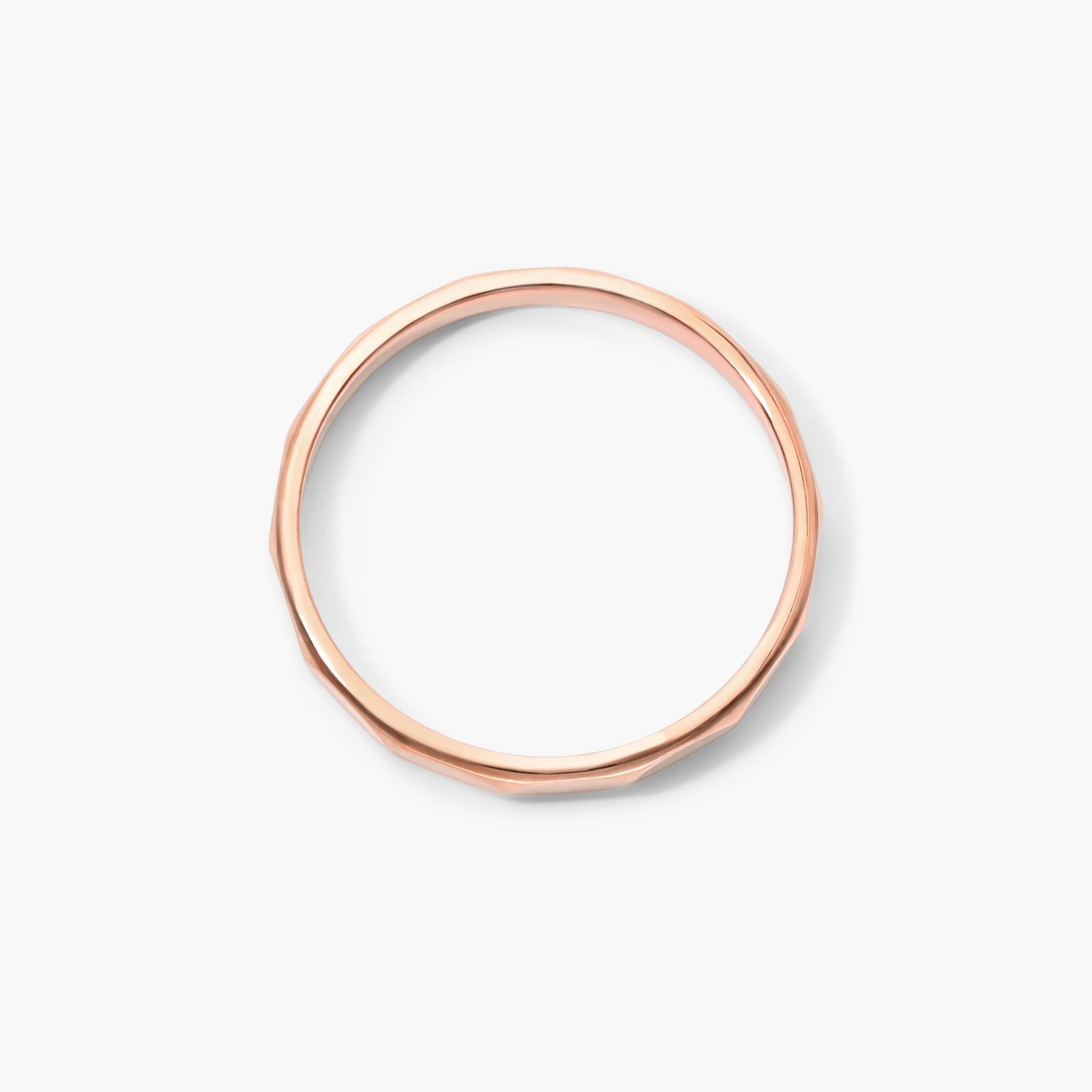 14K Rose Gold High Polished Faceted Ring Image-1