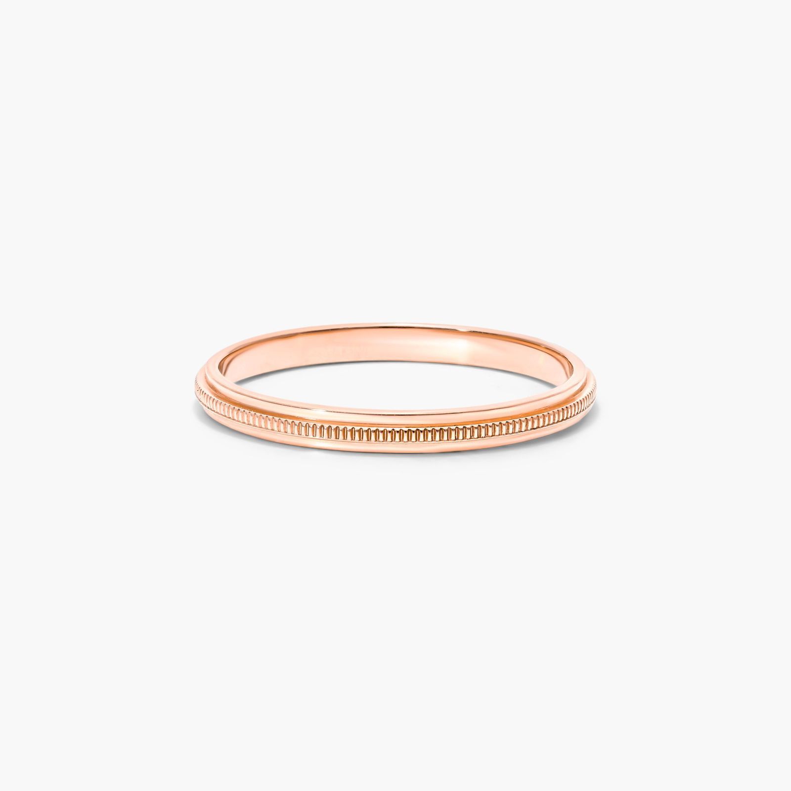 14K Rose Gold Milgrain Row Ring Image-0