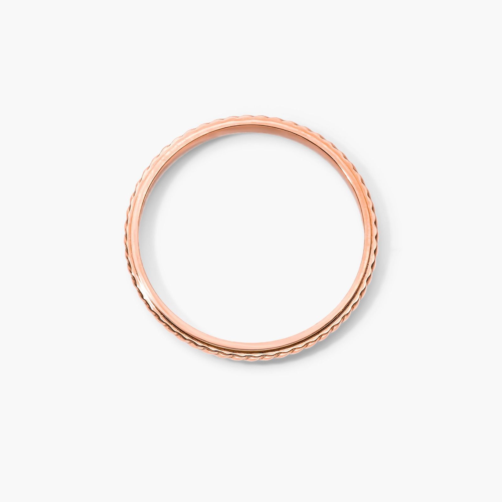 14K Rose Gold Cable Accent Ring Image-1