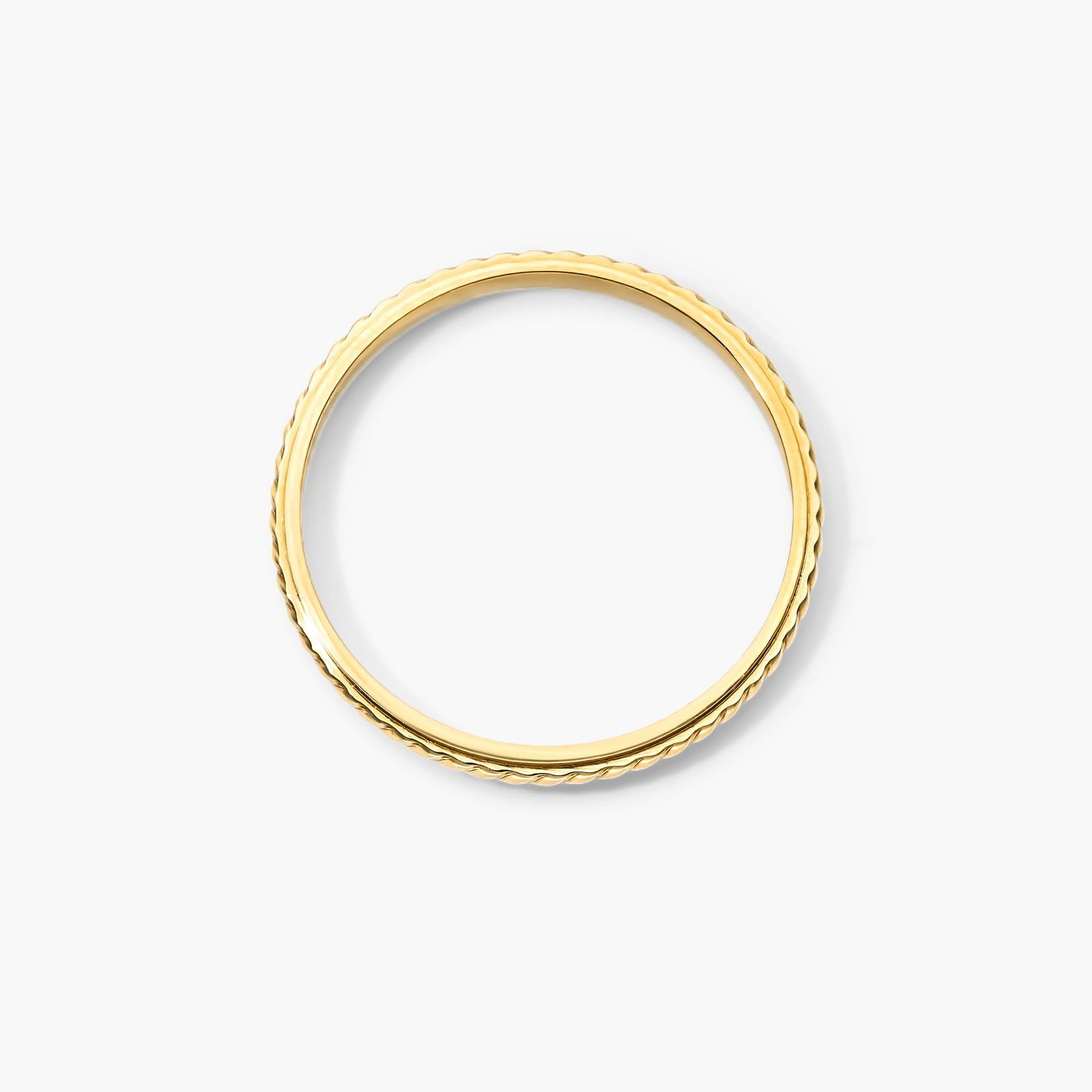 14K Yellow Gold Cable Accent Ring Image-1