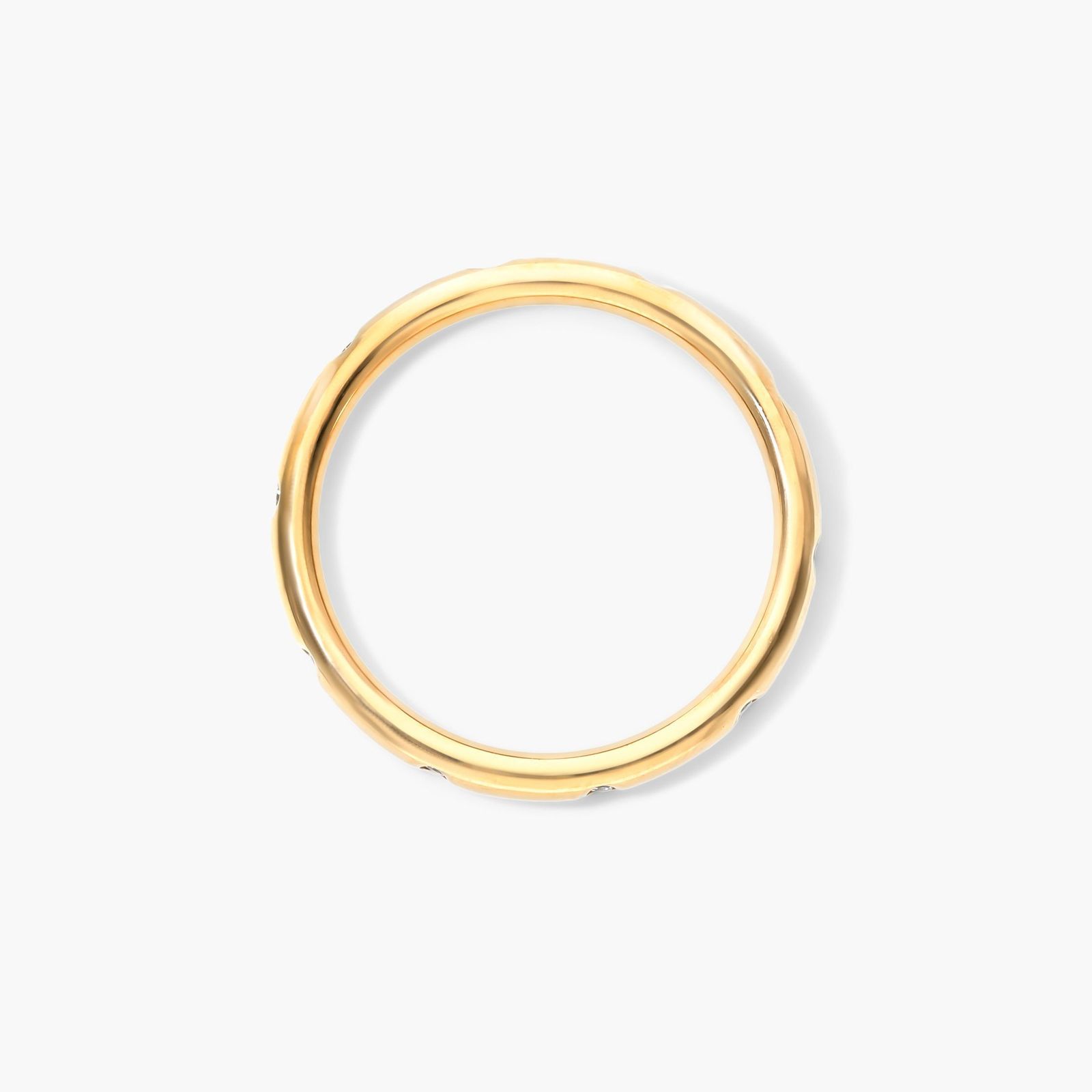 14K Yellow Gold 2mm Bezel Set Diamond Ring-81343y14