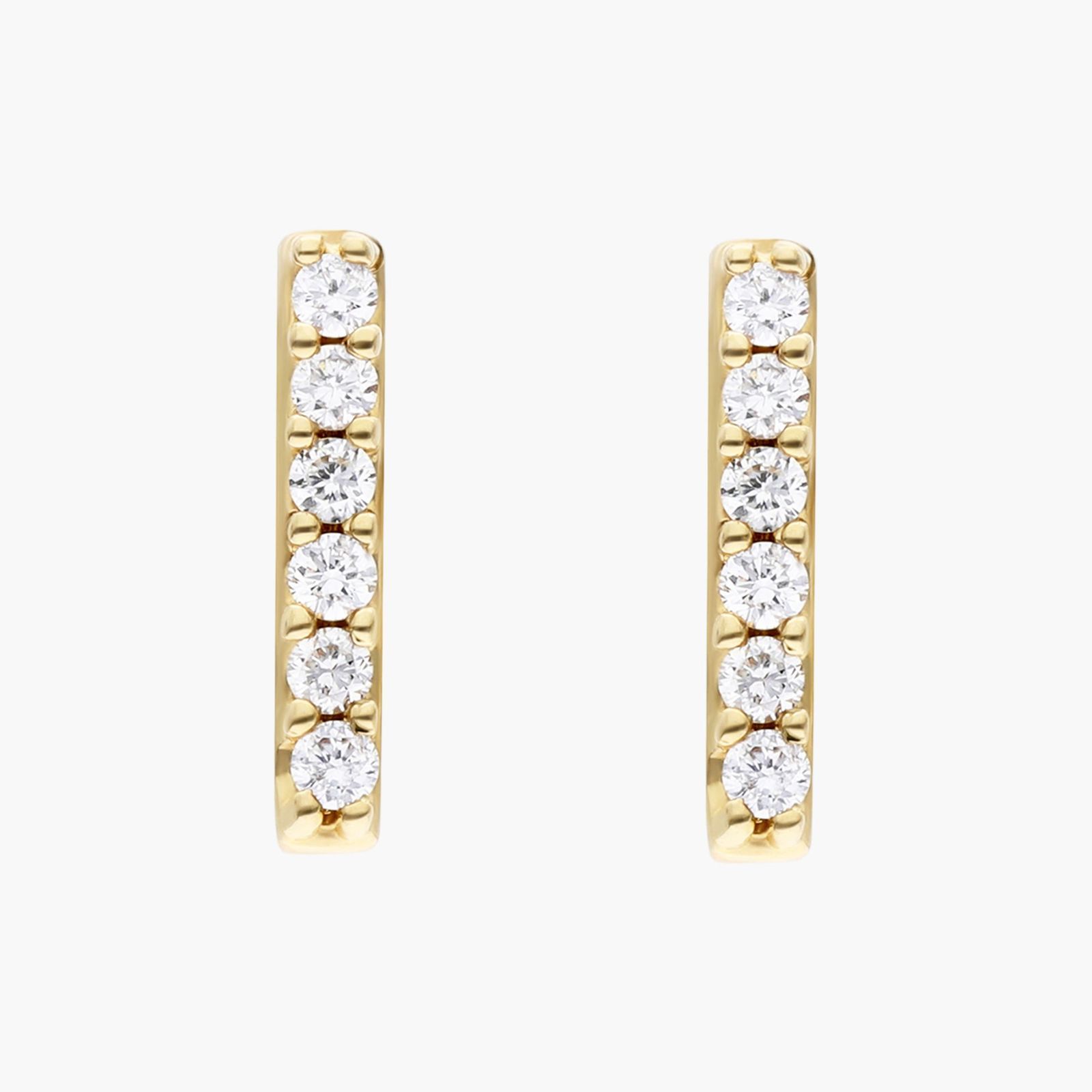 14K Yellow Gold Diamond Row Earrings-81368y14