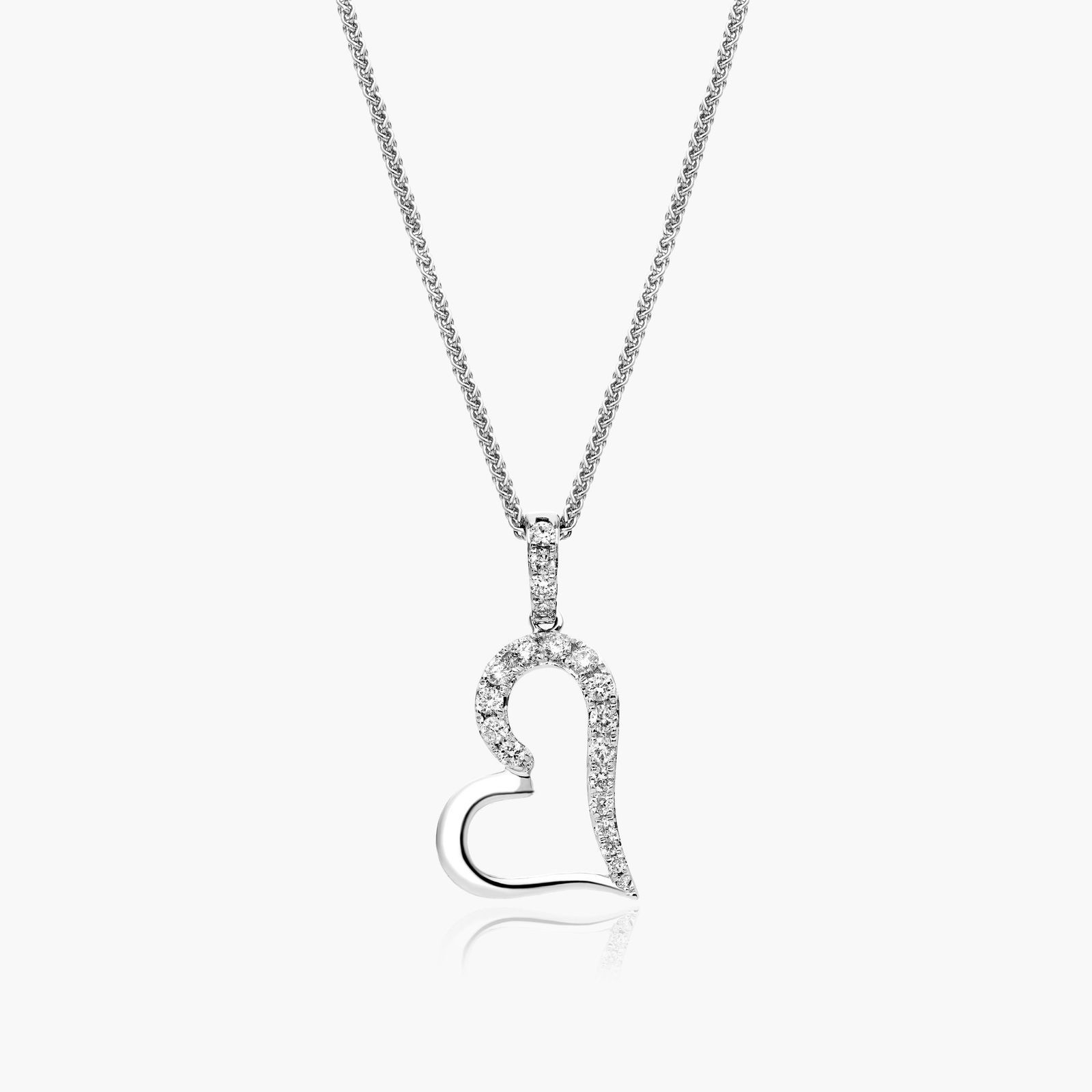 14k White store Gold Heart Pendant