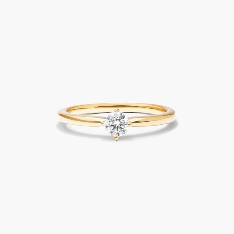 14K Yellow Gold Lab-Created Diamond Solitaire Ring