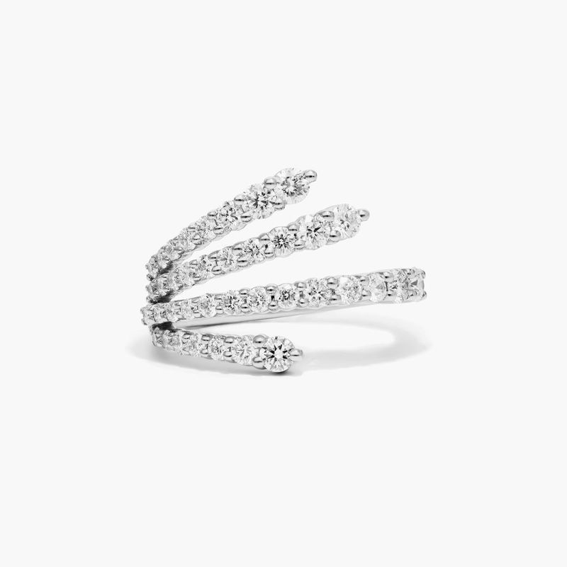 14K White Gold Multi-Row Lab-Grown Diamond Ring