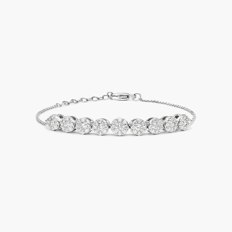 14K White Gold Lab-Created Diamond Composite Bracelet