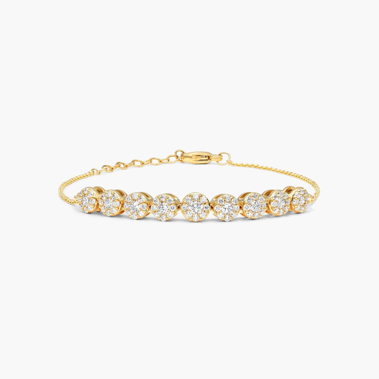 14K Yellow Gold Lab-Grown Diamond Composite Bracelet-81650y14l