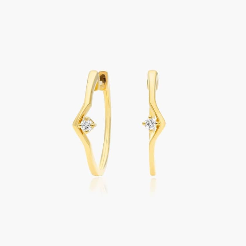 14K Yellow Gold Allure Diamond Hoop Earrings