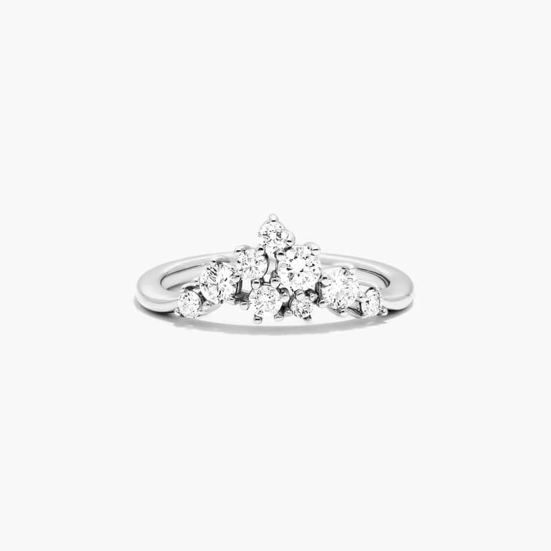 14K White Gold Cosmos Lab-Created Tiara Diamond Ring
